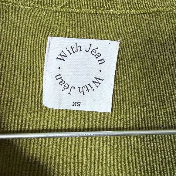 With Jean Andy Mini Green Shirt Dress Long Sleeve Size XS - Picture 15 of 15